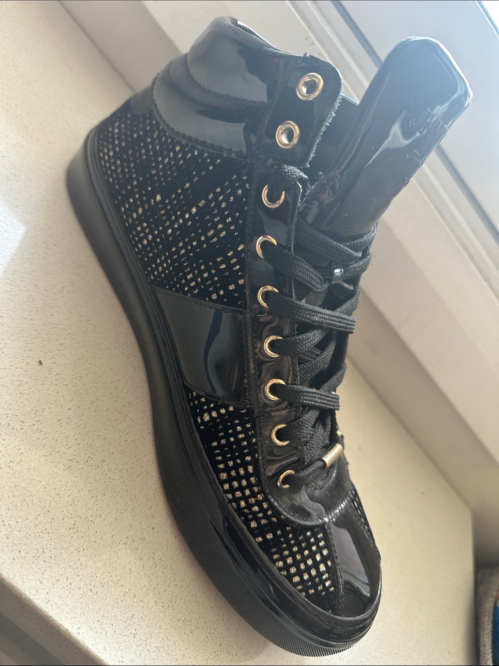 Jimmy Choo Black High-Top Athletic Sneakers MINT condition